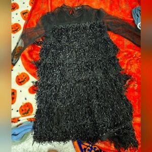 Black fringe Zara dress